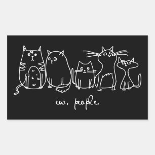 Mensen Grappige Meowy Kattenliefhebbers Rechthoekige Sticker