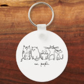 Mensen Grappige Meowy Kattenliefhebbers Sleutelhanger (Voorkant)