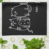 Mensen Grappige Meowy Kattenliefhebbers Theedoek (Gevouwen)