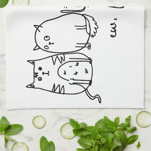 Mensen Grappige Meowy Kattenliefhebbers Theedoek (Gevouwen)