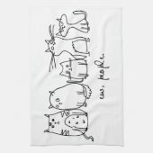 Mensen Grappige Meowy Kattenliefhebbers Theedoek (Verticaal)