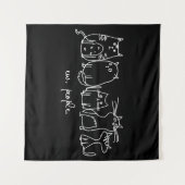 Mensen Grappige Meowy Kattenliefhebbers Wandkleed (Voorkant (horizontaal))