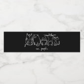 Mensen Grappige Meowy Kattenliefhebbers Waterfles Etiket (Enkel label)