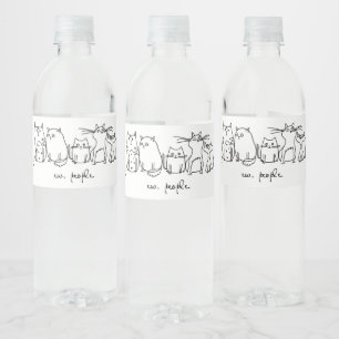 Mensen Grappige Meowy Kattenliefhebbers Waterfles Etiket