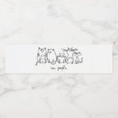 Mensen Grappige Meowy Kattenliefhebbers Waterfles Etiket (Enkel label)