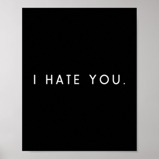 Mensen haten - minimalistische grappige hater geze poster (Voorkant)