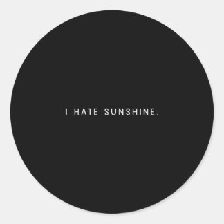 Mensen haten zonneschijn - minimalistische grappig ronde sticker