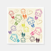 Mensen houden van huizen Napkins Servet (Voorkant)