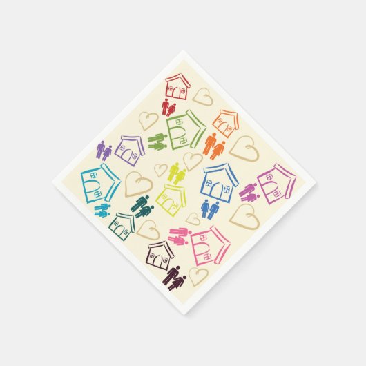 Mensen houden van huizen Napkins Servet (Hoek)