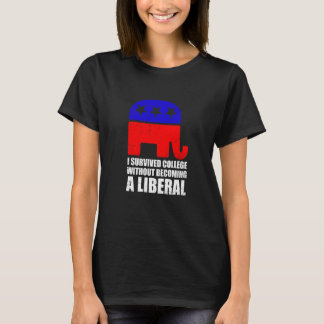 Mensen Ik heb gestudeerd zonder een liberaal te wo T-shirt