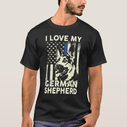 Mensen Ik Hou Van Duitse Herder T-shirt (Voorkant)