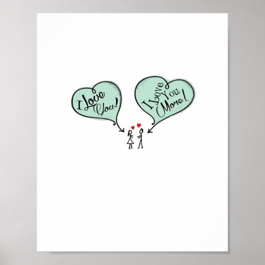Mensen Ik Hou Van Jou Ik Hou Meer Van Jou Speelse Poster (Voorkant)
