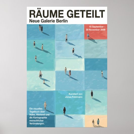 Mensen in Grid Spaces Poster - Modern Duits (Voorkant)