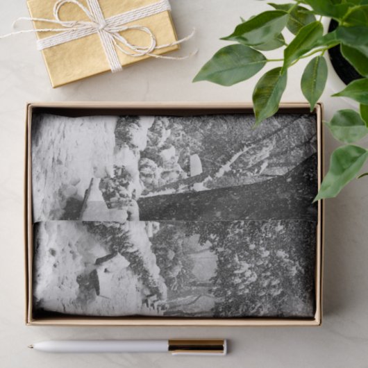 Mensen in het park op sneeuwwinterdag tissuepapier (Geschenk)