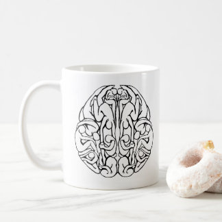 Mensen in mijn brein stampen koffiemok