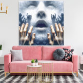 Mensen in nood canvas afdruk (Insitu (Woonkamer))