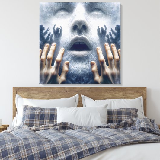 Mensen in nood canvas afdruk (Insitu (Slaapkamer))