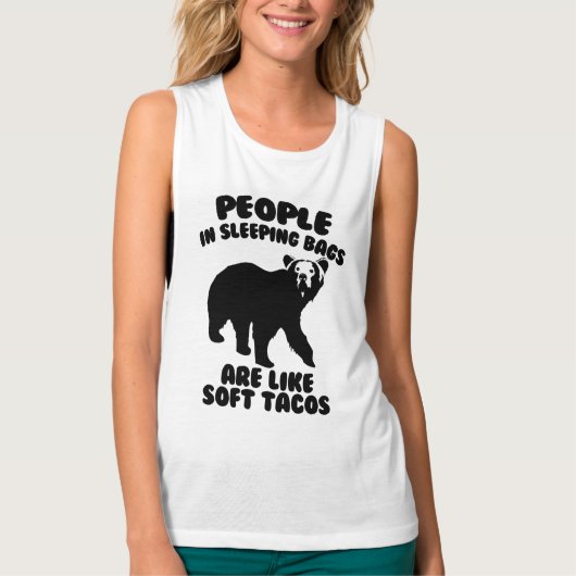 Mensen in slaapzakken Humor T-shirt (Voorkant)