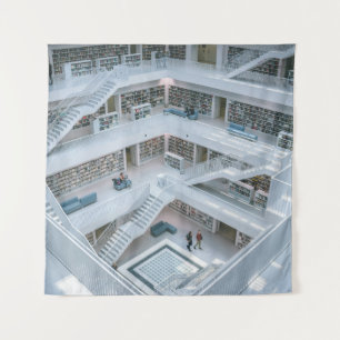 MENSEN KUNNEN IN DE BIBLIOTHEEK VAN BINNEN WANDKLEED