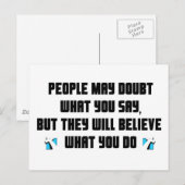 Mensen kunnen twijfelen aan wat je zegt Christelij Briefkaart (Voorkant / Achterkant)