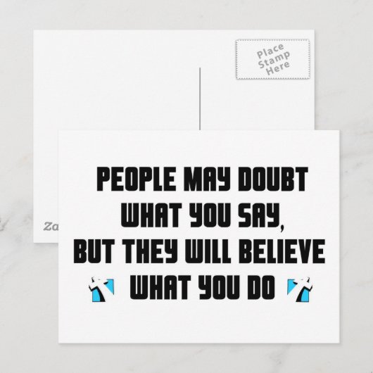 Mensen kunnen twijfelen aan wat je zegt Christelij Briefkaart (Voorkant / Achterkant)
