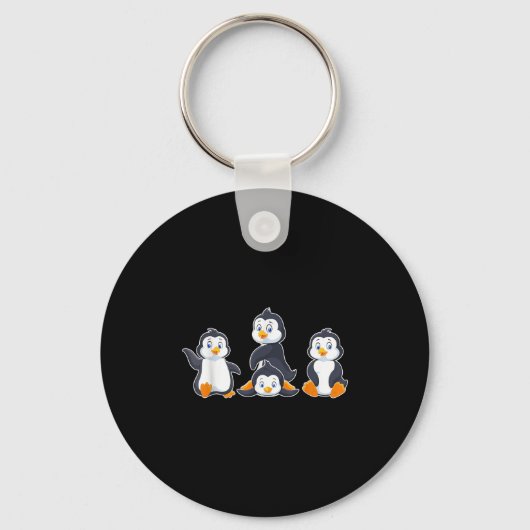 Mensen Kute Dier Pinguïn Sleutelhanger (Voorkant)