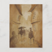 mensen liepen zo briefkaart (Voorkant)