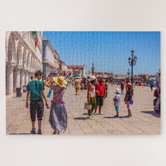 Mensen lopen in Venetië, Italië Legpuzzel (Horizontaal)