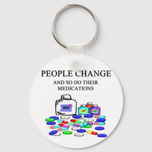 mensen maken een grapje over medicijnen sleutelhanger (Voorkant)