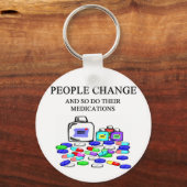 mensen maken een grapje over medicijnen sleutelhanger (Voorkant)