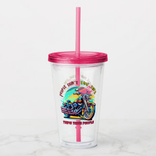 Mensen maken geen uitstapjes: Retro Style Bike Acryl Drinkbeker
