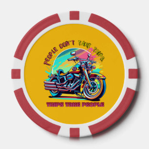 Mensen maken geen uitstapjes:  Retro Style Bike Poker Chips