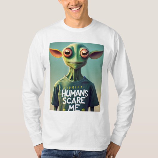 Mensen maken me bang t-shirt (Voorkant)