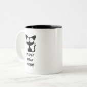 Mensen maken me gek tweekleurige koffiemok (Voorkant links)