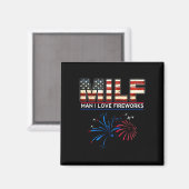 Mensen man ik hou van vuurwerk grappig Amerikaans Magneet (Voorkant / Achterkant)
