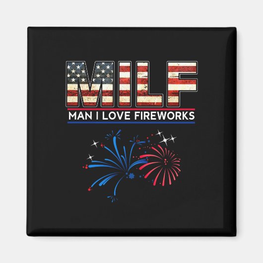 Mensen man ik hou van vuurwerk grappig Amerikaans Magneet (Voorkant)