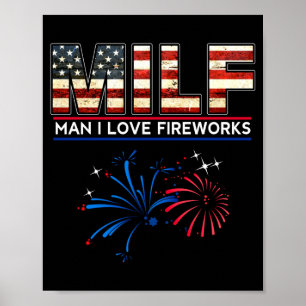 Mensen man ik hou van vuurwerk grappig Amerikaans Poster
