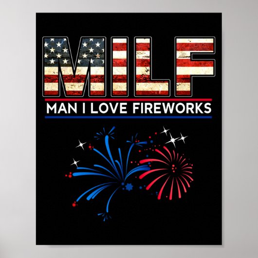 Mensen man ik hou van vuurwerk grappig Amerikaans Poster (Voorkant)