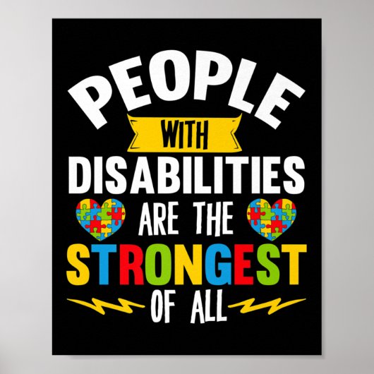 Mensen met een handicap zijn het sterkste autisme poster (Voorkant)