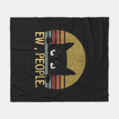 Mensen met een zwarte kat retro - grappige kat fleece deken (Voorkant (Horizontaal))