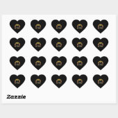 Mensen met een zwarte kat retro - grappige kat hart sticker (Vel)
