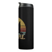 Mensen met een zwarte kat retro - grappige kat thermosbeker (Geroteerd rechts)