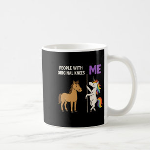 Mensen met originele knieën en mij Eenhoorn paard Koffiemok
