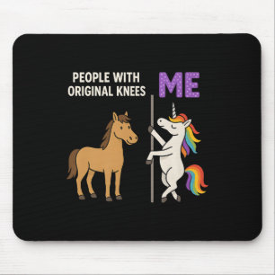 Mensen met originele knieën en mij Eenhoorn paard  Muismat