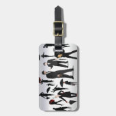 Mensen met paraplu's bagagelabel (Voorkant verticaal)