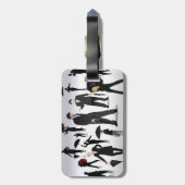 Mensen met paraplu's bagagelabel (Achterkant verticaal)