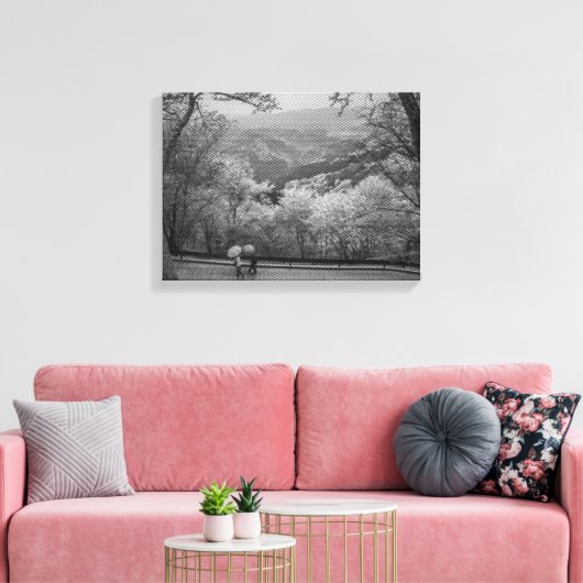 Mensen met paraplu's canvas afdruk (Insitu (Woonkamer))