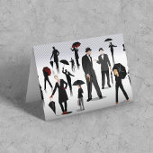 Mensen met paraplu's kaart