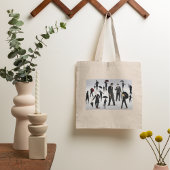 Mensen met paraplu's tote bag