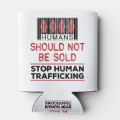 Mensen mogen niet worden verkocht tegen mensenhand blikjeskoeler (Achterkant)